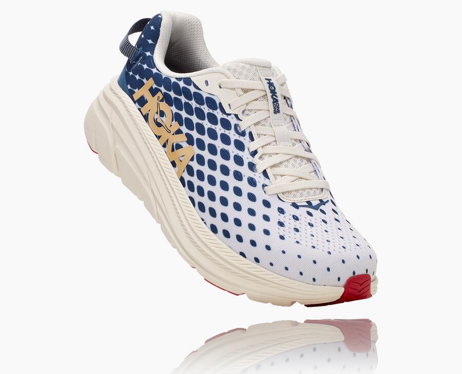 Hoka One One Running Shoes Mens White/Blue - Rincon 2 - 06425TECG